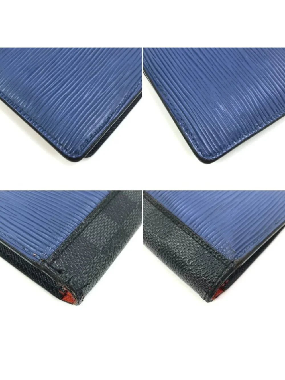Louis Vuitton Wallet Epi Damier Graphite Portefeuille Brazza Blue Gray